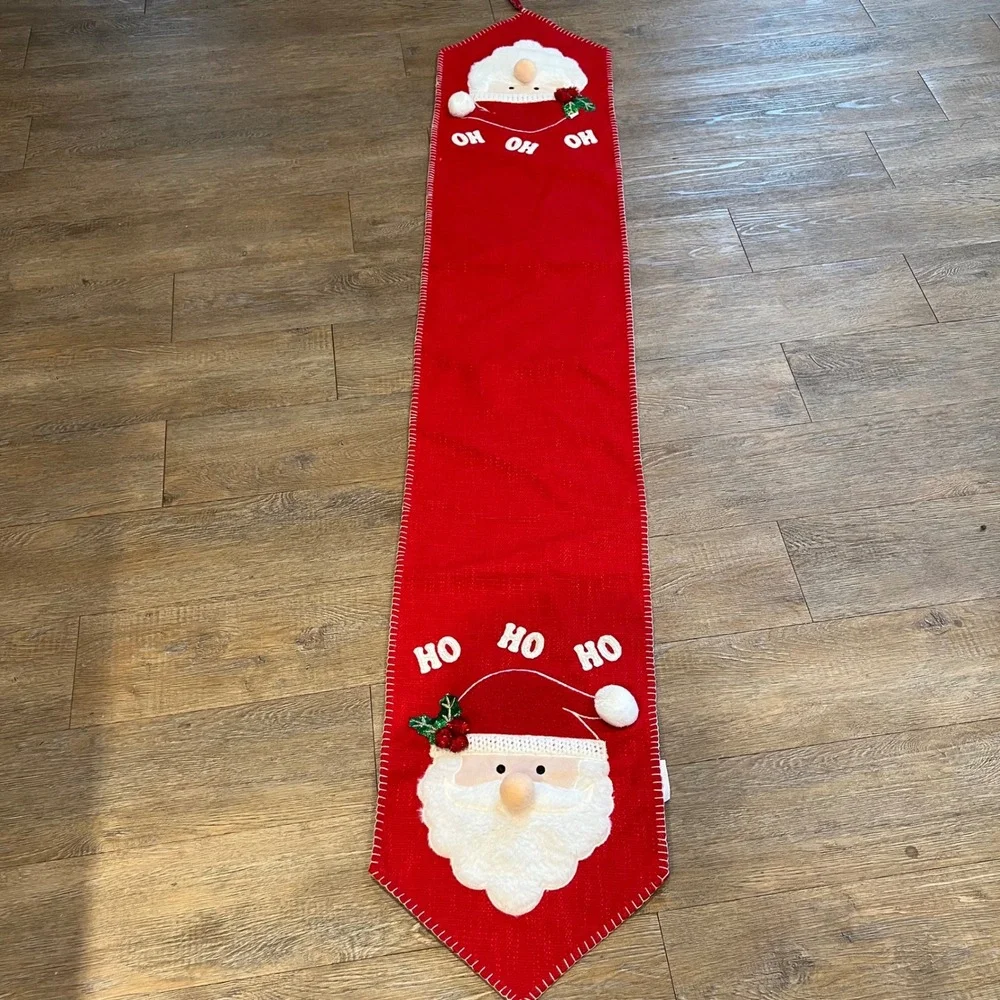 Christmas Table Runner Santa Claus‎ Ho Ho Ho Holiday Decoration Festive Decor